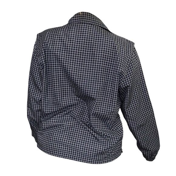 Catalina Navy & White Window Pane Check Full Zip Jacket Size Medium - Picture 4 of 10